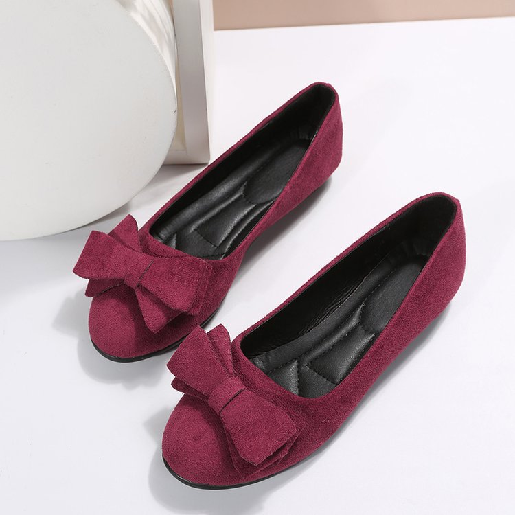 Olive Suede Bow Flat 8