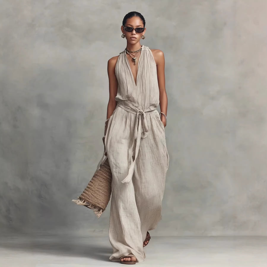 Sleeveless Cotton-blend Jumpsuit 1